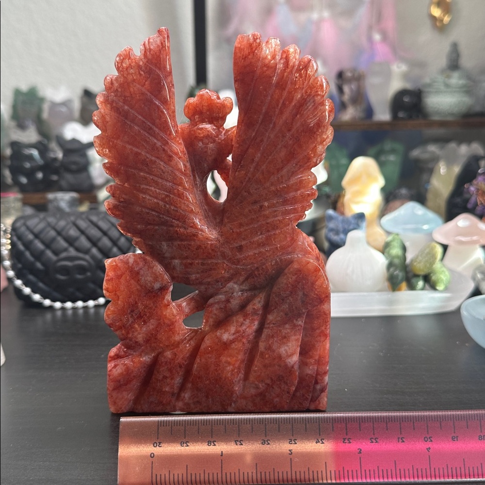 Fire Quartz Phoenix Sculpture - Picture 5 of 5